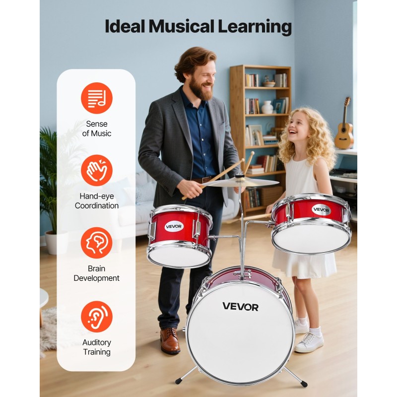 Rumpusetti 3-osainen 14 tuuman punainen poppeli säädettävä jakkara kapulat