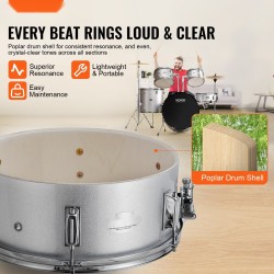 Rumpusetti 5-osainen täysikokoinen poppelirunkoinen hopea PET-kalvoilla aikuisille