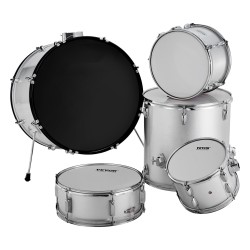 Rumpusetti 5-osainen täysikokoinen poppelirunkoinen hopea PET-kalvoilla aikuisille