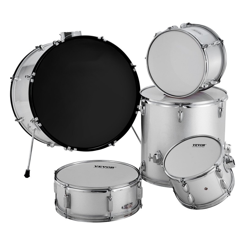 Rumpusetti 5-osainen täysikokoinen poppelirunkoinen hopea PET-kalvoilla aikuisille