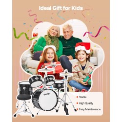 Rumpusetti 5 osaa 14 tuumaa juniorikoko poppelirunko musta säädettävä jakkara