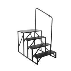 Matkailuajoneuvon 4-portaiset portaat kaiteella paksunnetusta seosteräksestä kantavuudella 199,6 kg
