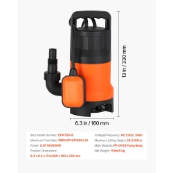 Uppopumppu 650 W PP-GF20-runko automaattinen uimurikytkin 15000 l/h 8 m nostokorkeus