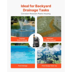 Uppopumppu PP-GF20 ja ABS 690W 17500 l/h 9 m nostokorkeus automaattinen uimurikytkin