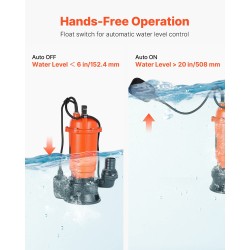 Uppopumppu 1500 W valurautarunko IPX8 22800 litraa tunnissa 18 metriä uimurikytkin
