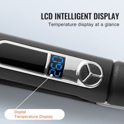 Titaaninen hiusten suoristusrauta 1,5 tuuman levyllä negatiivisilla ioneilla selkeällä näytöllä 25 lämpötilatasoa