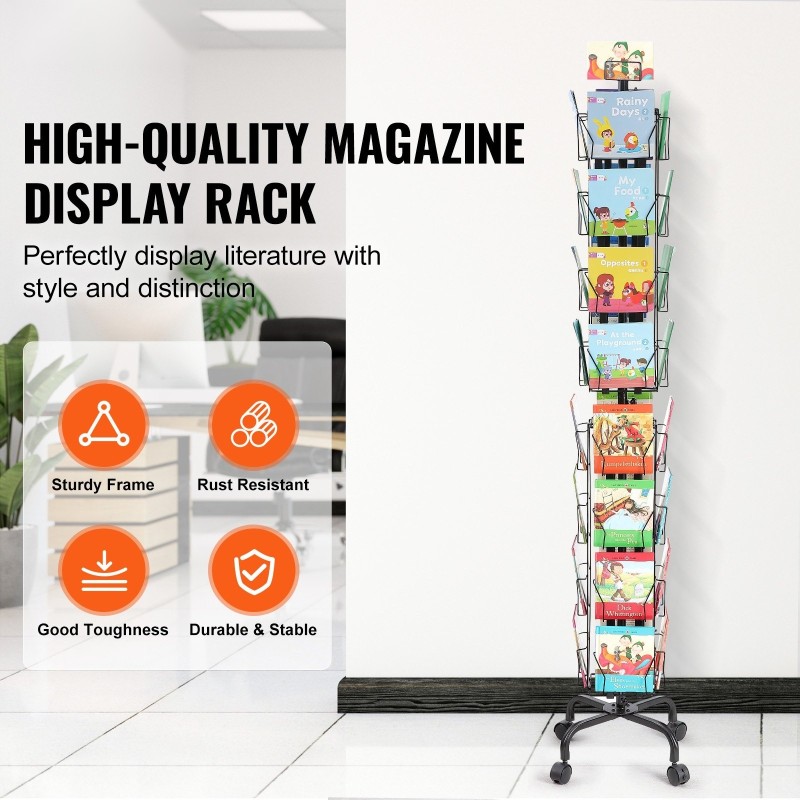 Kortti- ja esiteteline 32 taskua 360 asteen pyörivä messuille toimistoihin liikkeisiin