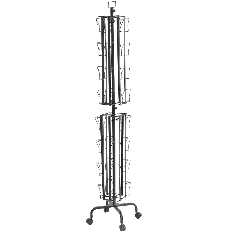 Kortti- ja esiteteline 32 taskua 360 asteen pyörivä messuille toimistoihin liikkeisiin