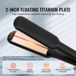 Hiusten suoristaja 2-tuumainen titaanilämpölevy infrapunatekniikka negatiiviset ionit yksitoista lämpötila-asetusta LCD-näyttö