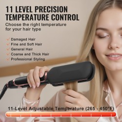 Hiusten suoristaja 2-tuumainen titaanilämpölevy infrapunatekniikka negatiiviset ionit yksitoista lämpötila-asetusta LCD-näyttö