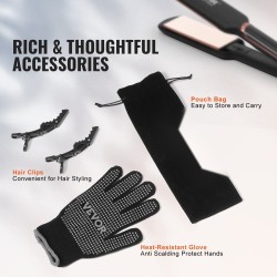 Hiusten suoristaja 2-tuumainen titaanilämpölevy infrapunatekniikka negatiiviset ionit yksitoista lämpötila-asetusta LCD-näyttö