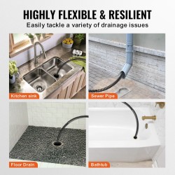 Viemärin puhdistuskaapeli massiivisydäminen jousiteräs 19 millimetriä 100–200 millimetriä putkille 4 leikkuria