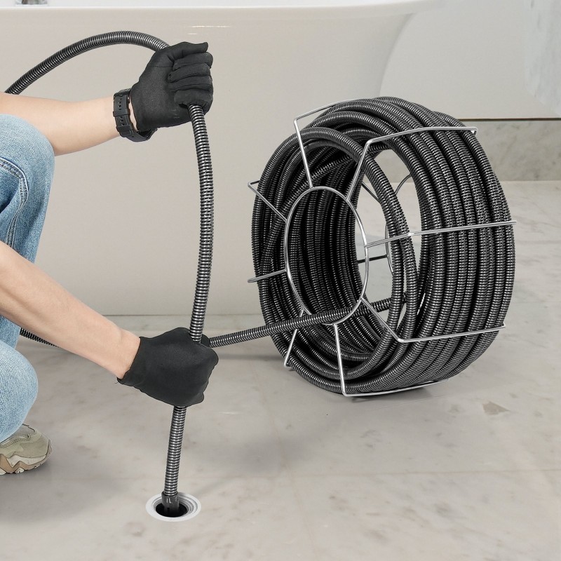 Viemärin puhdistuskaapeli massiivisydäminen jousiteräs 19 millimetriä 100–200 millimetriä putkille 4 leikkuria