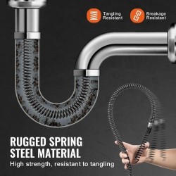 Viemärin puhdistuskaapeli 65Mn jousiteräs 13,7m 22mm kuusi leikkuupäätä 20–150mm