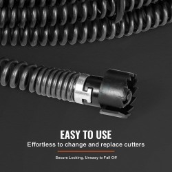 Viemärin puhdistuskaapeli 65Mn jousiteräs 13,7m 22mm kuusi leikkuupäätä 20–150mm