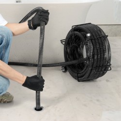 Viemärin puhdistuskaapeli jousiteräs 60 jalkaa 30 mm 6 leikkuupäätä 50–200 mm putkille