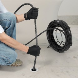 Viemärinpuhdistuskaapeli jousiteräs 20,1 m 16 mm 7 leikkuupäätä 20-100 mm putkille