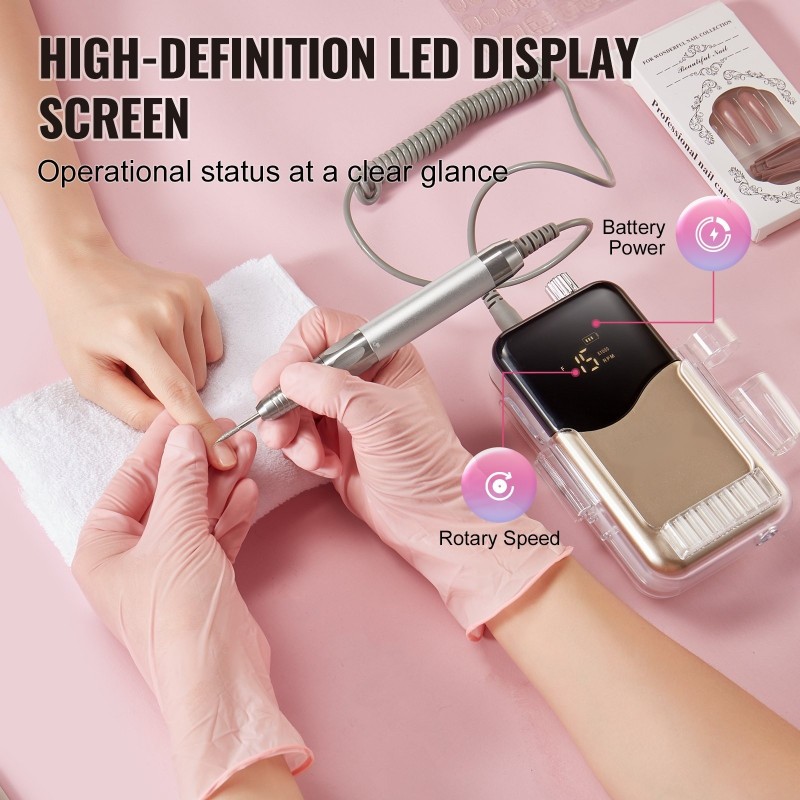 Akkukäyttöinen sähkökynsiviila harjaton moottori 35000 kierrosta minuutissa 2500 mAh akku lataustelakalla