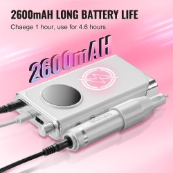 Ladattava kynsipora alumiinirunko johdoton näytöllä 6 terää 50 hiomanauhaa manikyyriin