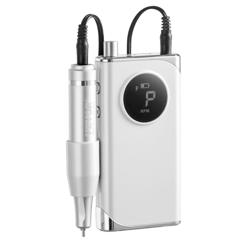 Ladattava kynsipora alumiinirunko johdoton näytöllä 6 terää 50 hiomanauhaa manikyyriin