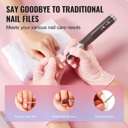 Langaton ladattava kynsiporakone CNC-alumiinirunko 650 mAh 50 kpl hiomanauhoja