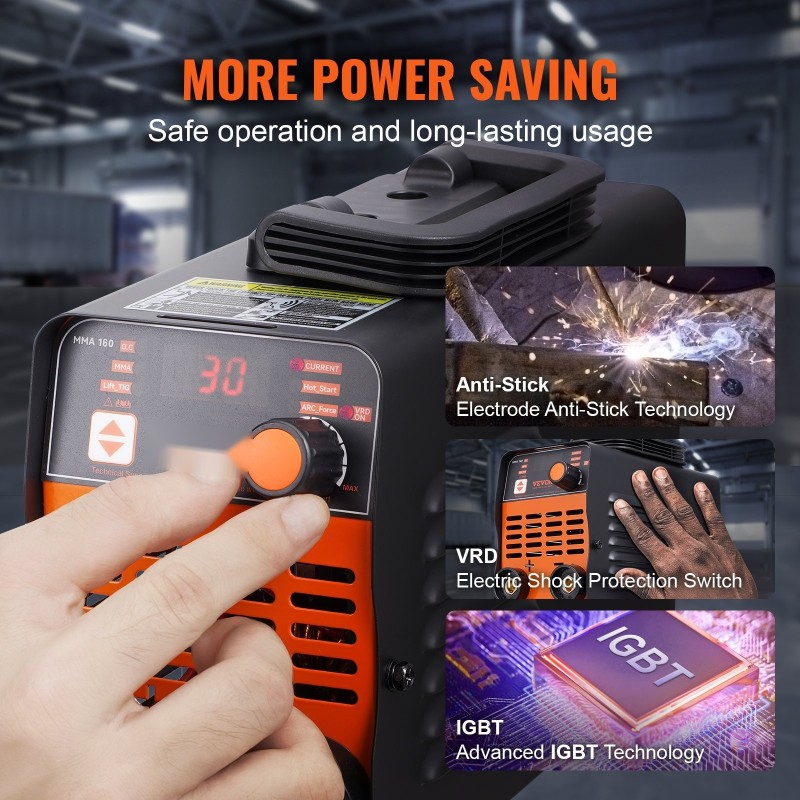 Puikkohitsaus ja Lift TIG hitsauskone 220V 160A suuri LED näyttö