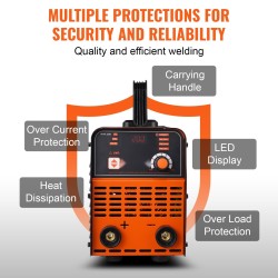 Puikkohitsaus- ja Lift TIG -hitsauskone 220V 200A kannettava LED-näyttö