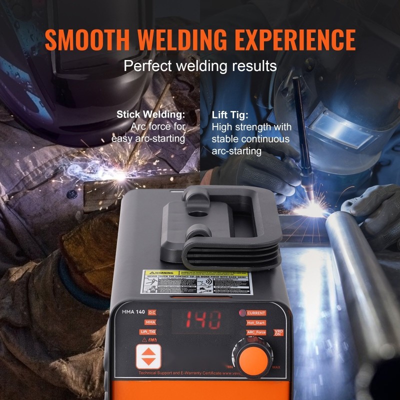 Puikkohitsauskone 220V 140A kaksitoiminen ARC Lift TIG suuri LED-näyttö