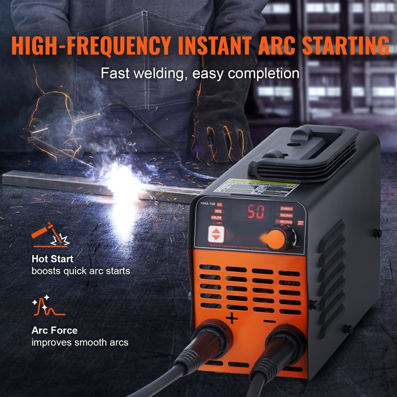 Puikkohitsauskone 220V 140A kaksitoiminen ARC Lift TIG suuri LED-näyttö