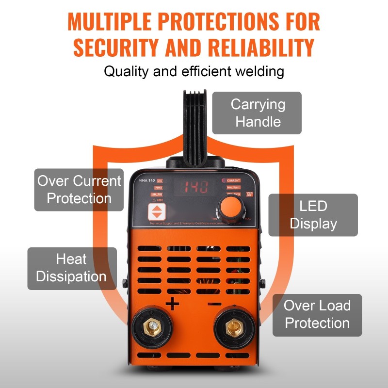 Puikkohitsauskone 220V 140A kaksitoiminen ARC Lift TIG suuri LED-näyttö