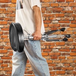 Rumpujakkara korkeussäädettävä 540–670 mm kolmijalkainen teräsrunko PU-päällinen muistivaahto 227 kg kantavuus