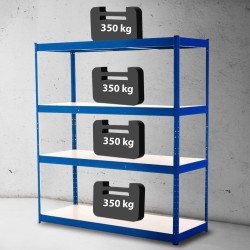 Järeä varastohylly 160x180x60 cm metallinen säädettävä 1400 kg