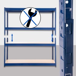 Järeä varastohylly 160x180x60 cm metallinen säädettävä 1400 kg