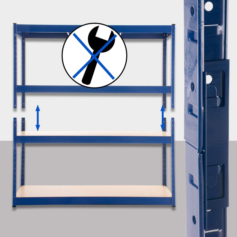 Järeä varastohylly 160x180x60 cm metallinen säädettävä 1400 kg