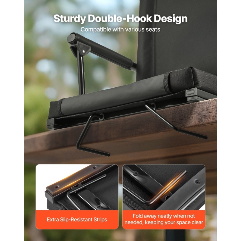 Taitettava katsomotuoli 600D Oxford-kankaasta selkänojalla ja käsinojilla 2 kpl