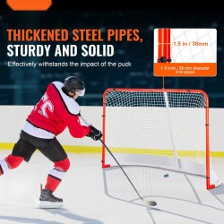 Teräsrunkoinen katuhockey-maali 1830x640x1220 mm vahvistetulla verkolla sisä- ja ulkokäyttöön