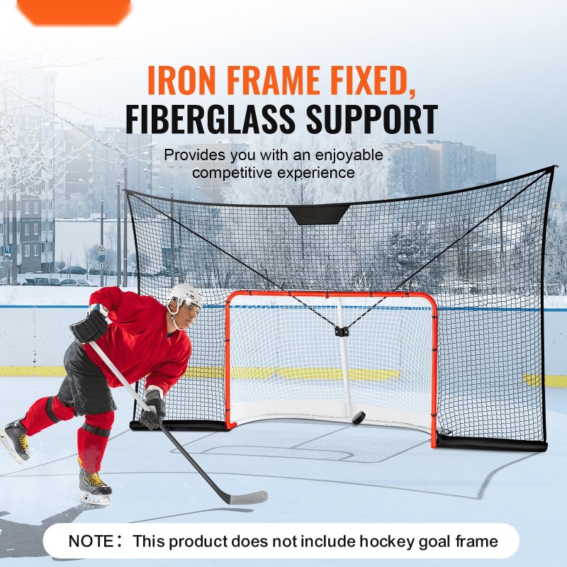 Jääkiekon taustaverkko 3660x2200 mm vahvistettu ja säänkestävä hiekkasäkeillä