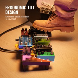 Kitarapedaalilauta 6063-alumiiniseos 380 x 145 mm 4–6 pedaalille kantolaukulla