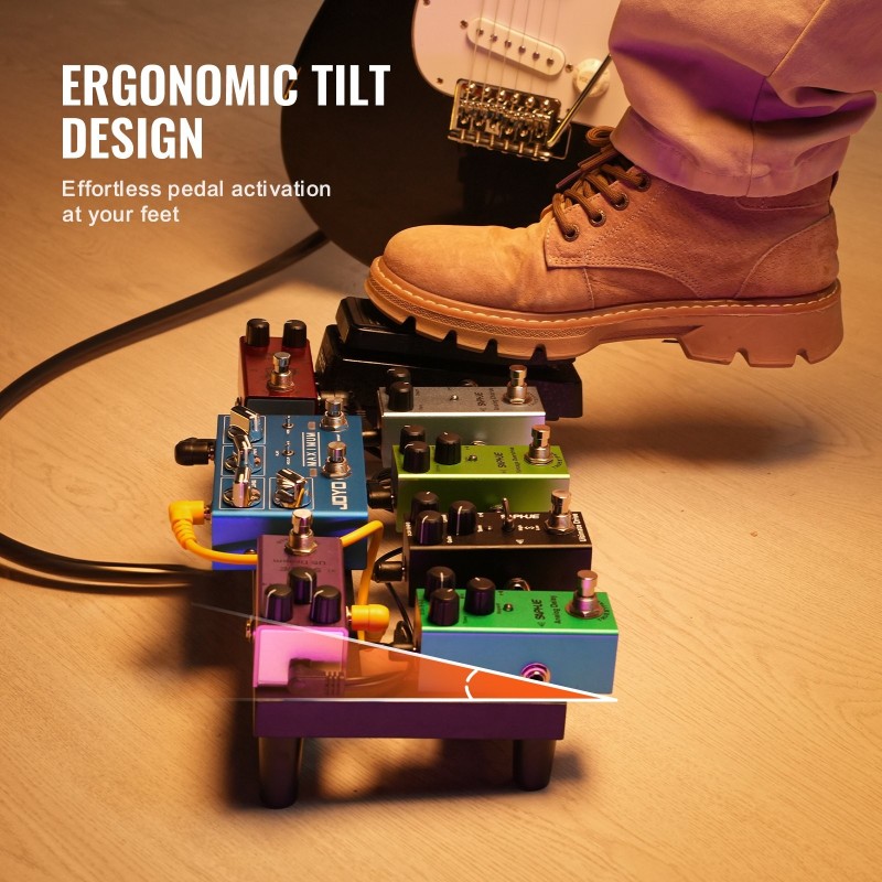 Kitarapedaalilauta 6063-alumiiniseos 380 x 145 mm 4–6 pedaalille kantolaukulla