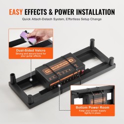 Kitarapedaalilauta 6063-alumiiniseos 380 x 145 mm 4–6 pedaalille kantolaukulla