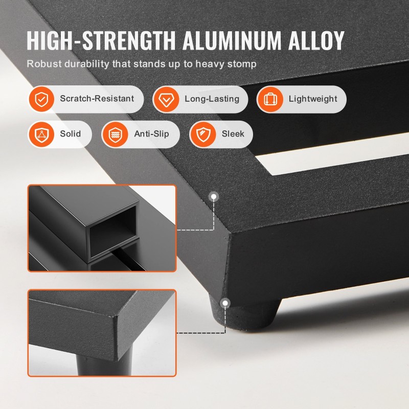 Kitarapedaalilauta 6063-alumiiniseos 508 x 280 mm 10–12 pedaalille keikoille