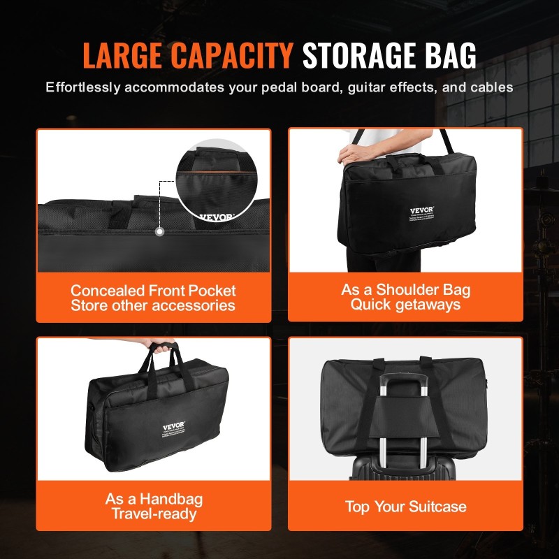 Kitarapedaalilauta 6063-alumiiniseos 508 x 280 mm 10–12 pedaalille keikoille