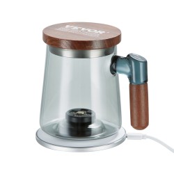 Vetyvesikuppi 400 ml borosilikaattilasinen ABS rakenteella langattomalla latausalustalla