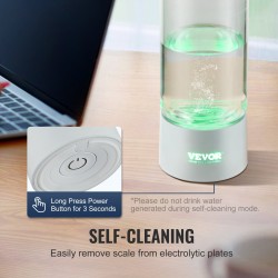 Vetyvesipullo 380 ml borosilikaattilasinen kaksitilainen nenähengitysletkulla itsepuhdistuksella