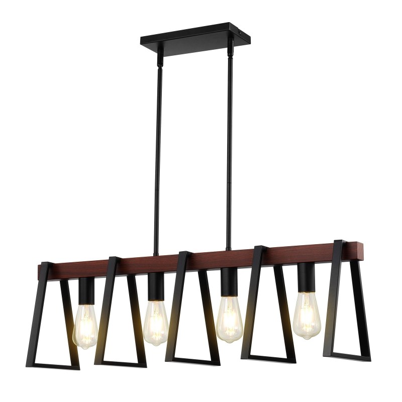 4-valoinen metallinen riippuvalaisin keittiösaarekkeelle E27-kanta enintään 60 watin säädettävä korkeus