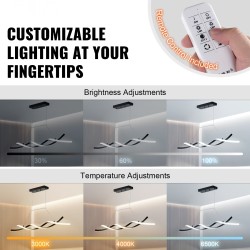 LED-riippuvalaisin 24W himmennettävä 3000–6000K metallirunko silikonivarjostin kaukosäädin keittiöön