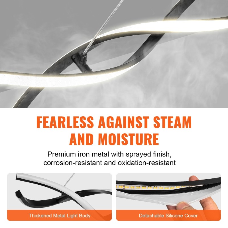 LED-riippuvalaisin 24W himmennettävä 3000–6000K metallirunko silikonivarjostin kaukosäädin keittiöön