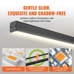 Lineaarinen LED-riippuvalaisin 119,4 cm 20 W metalli-akryyli himmennettävä kaukosäätimellä 3000–6000K