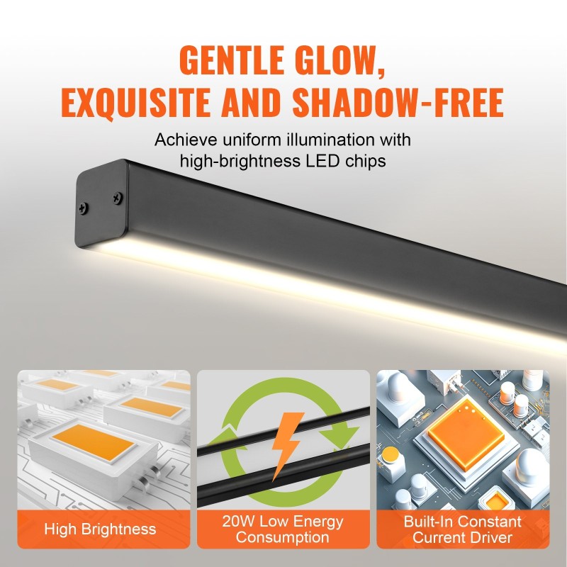 Lineaarinen LED-riippuvalaisin 119,4 cm 20 W metalli-akryyli himmennettävä kaukosäätimellä 3000–6000K