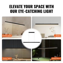 Lineaarinen LED-riippuvalaisin 119,4 cm 20 W metalli-akryyli himmennettävä kaukosäätimellä 3000–6000K